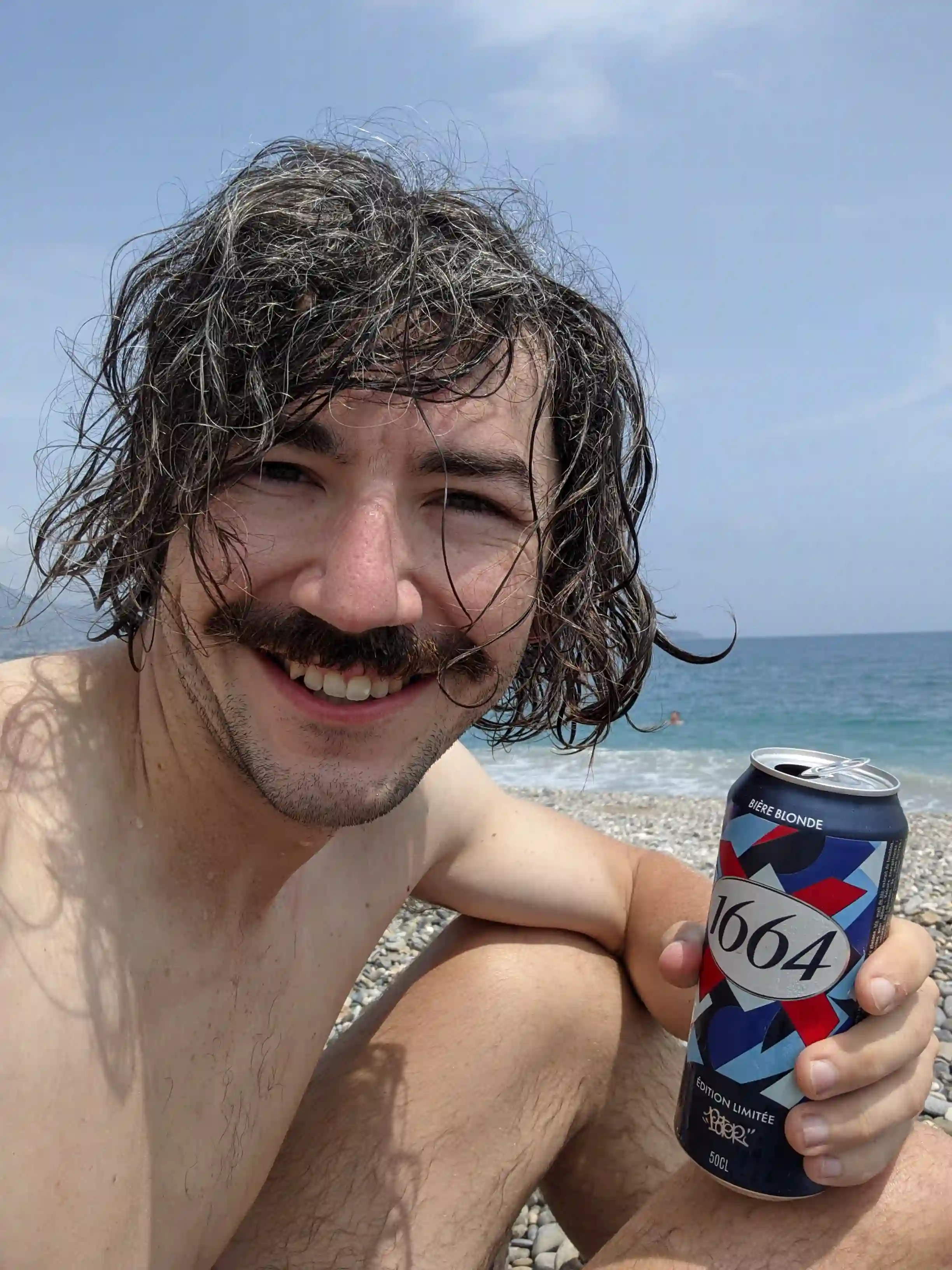 Mi on a Nice beach